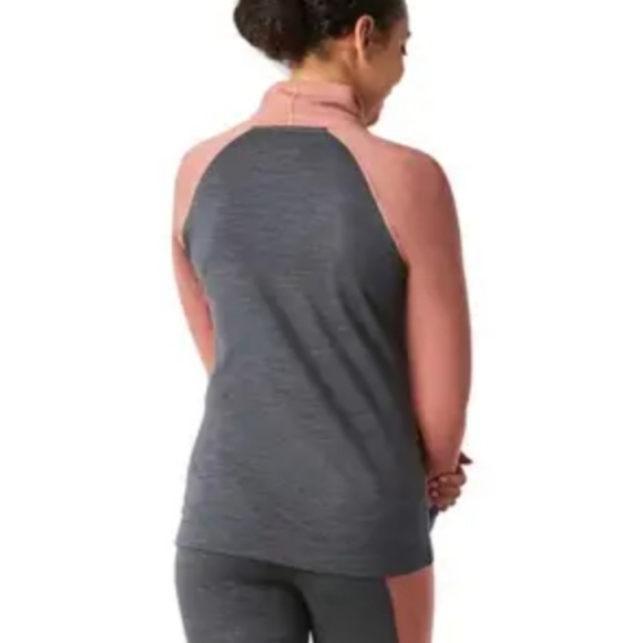 Smartwool Merino 250 Crossover Neck Sweater Pink Gray 100% Merino Wool Medium - Picture 2 of 16